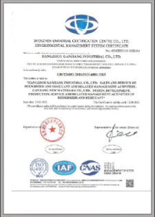 Environmental management system certification certificate (English version)